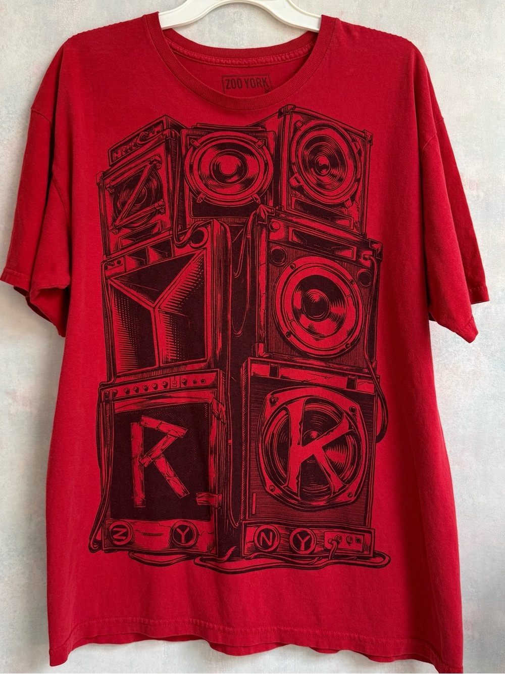 Men’s L - Zoo NY Tee, Red/ Black